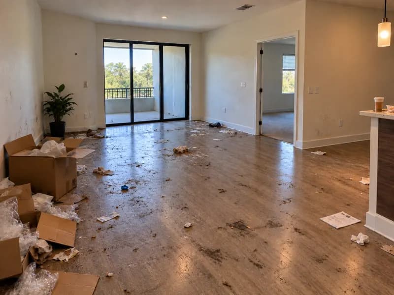 Reference photo of a living area before a deep clean