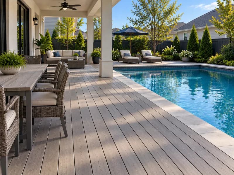 Pool deck after cleaning