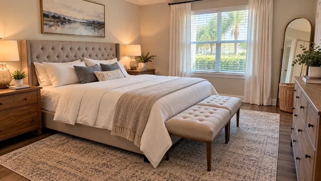 Bedroom after professional cleaning